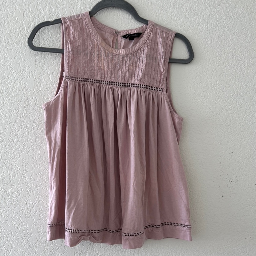Banana Republic Pink Sleeveless Pleated Blouse
